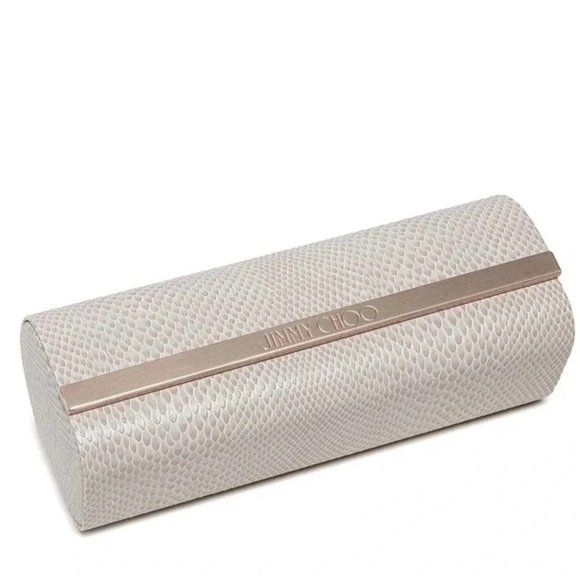 Jimmy Choo Rounded Hard Case for Sunglasses Textured Snakeskin-like Finish - Picture 1 of 7